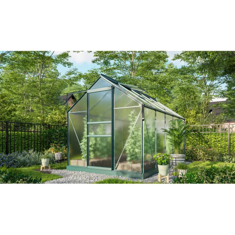 Vitavia Gewächshaus Marley inkl. Ready2Grow Zubehör-Set, Aluminium eloxiert, 6,2 m², 6 mm HKP | Wetterfestes & stabiles Treibhaus | Perfekt für Gemüse & Pflanzen | Robust & langlebig – Bild 4