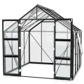 Vitavia Gewächshaus Olymp 6700", schwarz, 6,7 m², 3 mm ESG | Wetterfestes & stabiles Treibhaus | Perfekt für Gemüse & Pflanzen | Robust & langlebig - Thumbnail 2