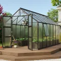 Vitavia Gewächshaus Olymp 6700", schwarz, 6,7 m², 3 mm ESG | Wetterfestes & stabiles Treibhaus | Perfekt für Gemüse & Pflanzen | Robust & langlebig - Thumbnail 4