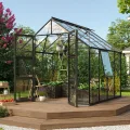 Vitavia Gewächshaus Olymp 6700", schwarz, 6,7 m², 3 mm ESG | Wetterfestes & stabiles Treibhaus | Perfekt für Gemüse & Pflanzen | Robust & langlebig - Thumbnail 1