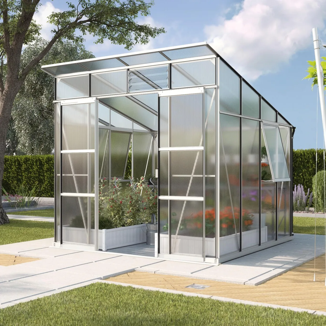 Vitavia Gewächshaus Playa 7600", Aluminium, 7,6 m², 6 mm HKP | Wetterfestes & stabiles Treibhaus | Perfekt für Gemüse & Pflanzen | Robust & langlebig - Bild 1