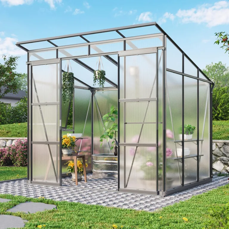 Vitavia Gewächshaus Playa 7600", Aluminium, 7,6 m², 6 mm HKP | Wetterfestes & stabiles Treibhaus | Perfekt für Gemüse & Pflanzen | Robust & langlebig – Bild 10