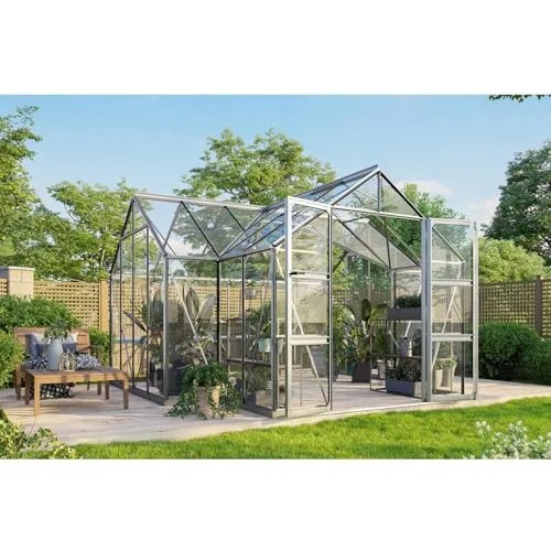Vitavia Gewächshaus Clarus, Aluminium eloxiert, 13 m², 3 mm ESG | Wetterfestes & stabiles Treibhaus | Perfekt für Gemüse & Pflanzen | Robust & langlebig – Bild 8