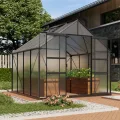 Vitavia Gewächshaus Mars 6700", schwarz, 6,7 m², 4 mm HKP | Wetterfestes & stabiles Treibhaus | Perfekt für Gemüse & Pflanzen | Robust & langlebig - Thumbnail 1
