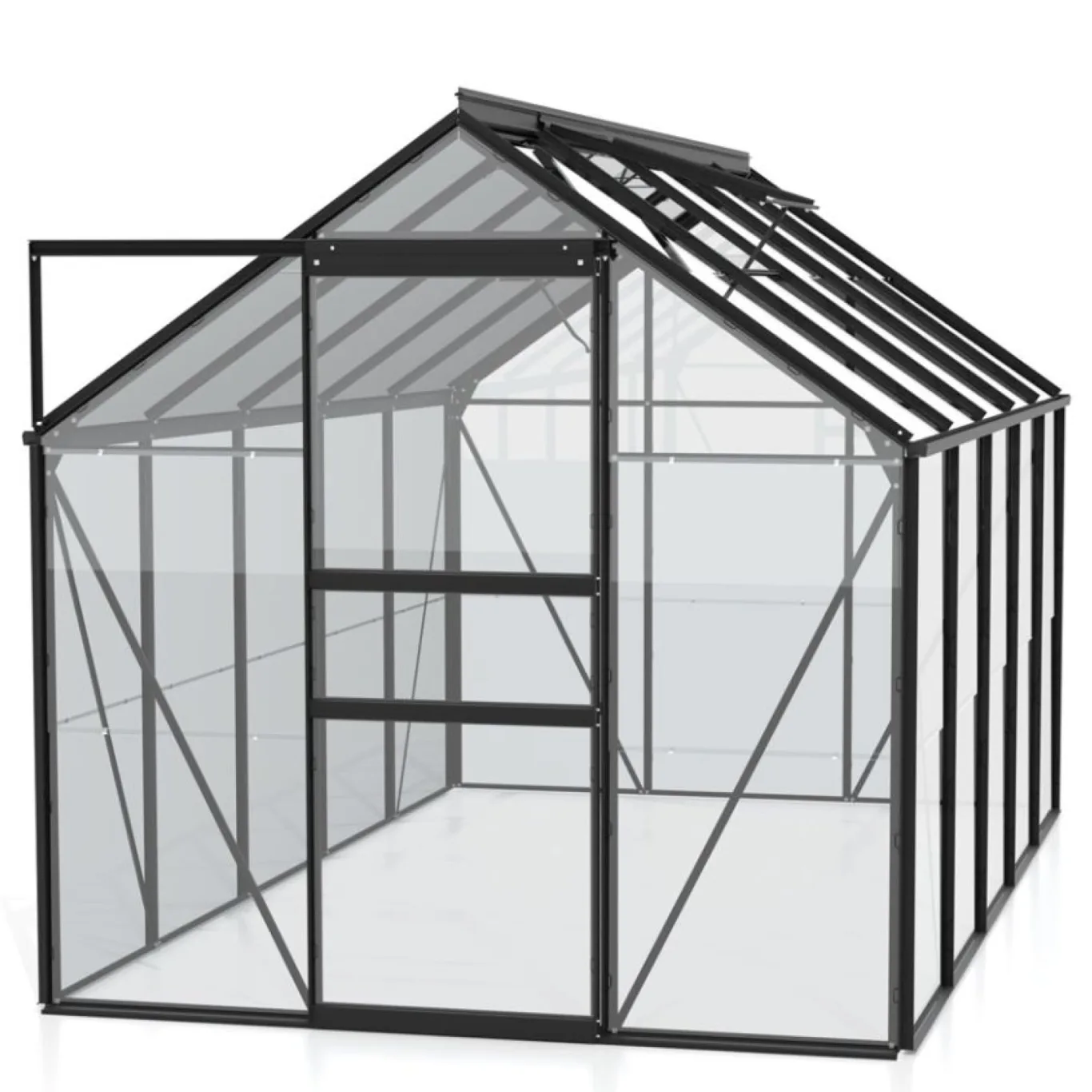 Vitavia Gewächshaus Venus 6200", schwarz, 6,2 m², 3 mm ESG | Wetterfestes & stabiles Treibhaus | Perfekt für Gemüse & Pflanzen | Robust & langlebig - Bild 1