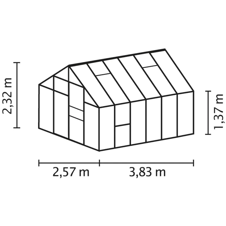 Vitavia Gewächshaus Meridian 1 9900", schwarz, 9,9 m², 4 mm HKP | Wetterfestes & stabiles Treibhaus | Perfekt für Gemüse & Pflanzen | Robust & langlebig – Bild 2