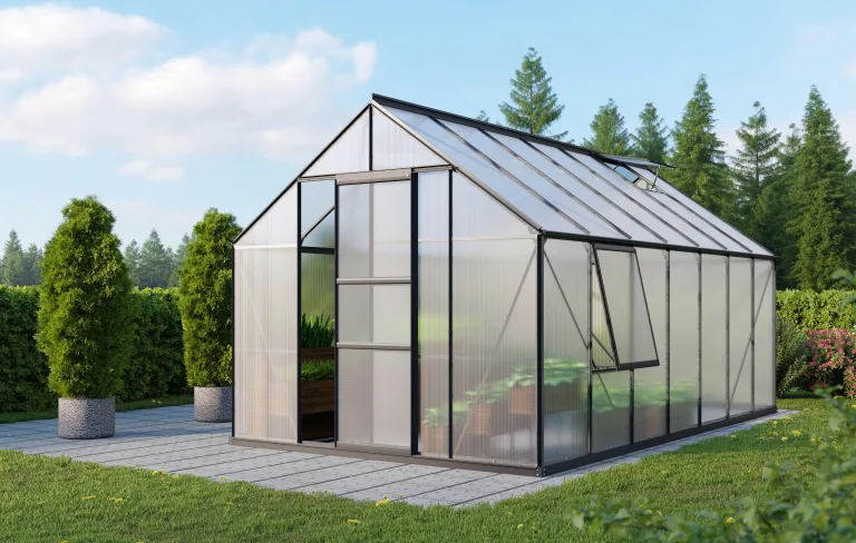 Vitavia Gewächshaus Meridian 1 9900", schwarz, 9,9 m², 4 mm HKP | Wetterfestes & stabiles Treibhaus | Perfekt für Gemüse & Pflanzen | Robust & langlebig – Bild 8