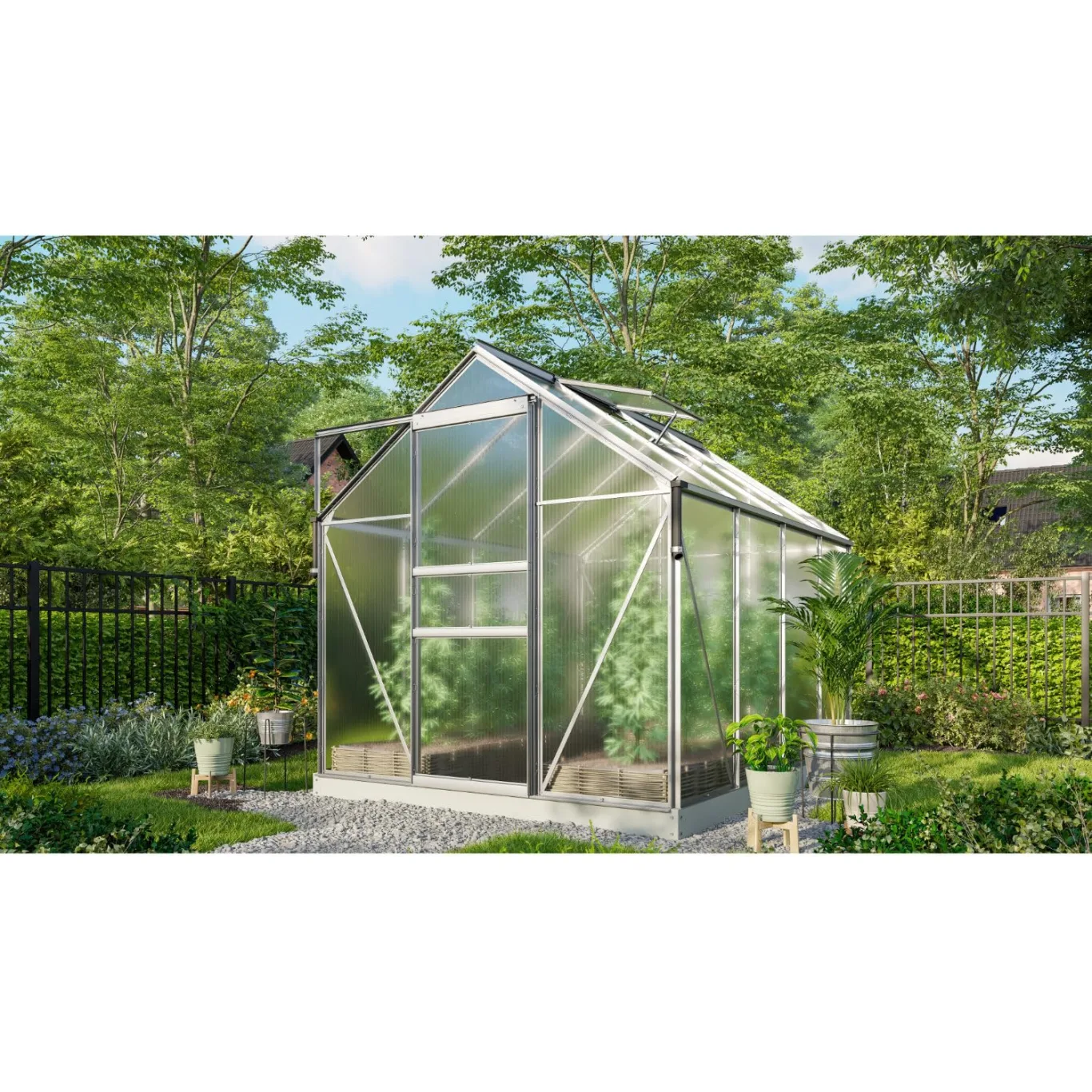 Vitavia Gewächshaus Marley inkl. Ready2Grow Zubehör-Set, Aluminium eloxiert, 5 m², 6 mm HKP | Wetterfestes & stabiles Treibhaus | Perfekt für Gemüse & Pflanzen | Robust & langlebig - Bild 1