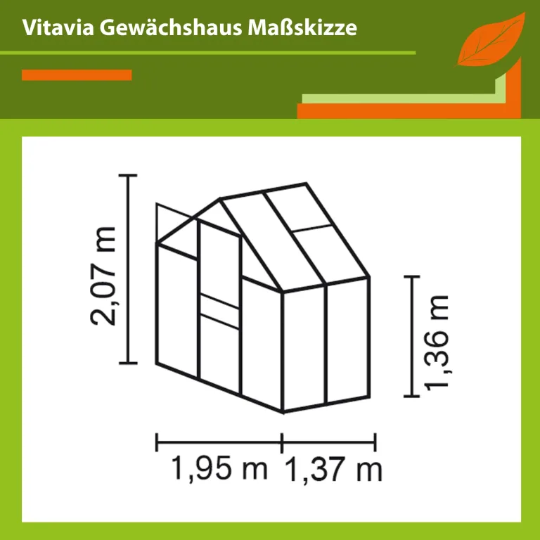 Vitavia Gewächshaus Apollo 2500", smaragd grün, 2,5 m², 6 mm HKP | Wetterfestes & stabiles Treibhaus | Perfekt für Gemüse & Pflanzen | Robust & langlebig – Bild 2