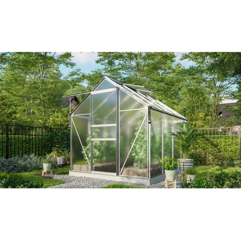 Vitavia Gewächshaus Marley inkl. Ready2Grow Zubehör-Set, schwarz, 6,2 m², 6 mm HKP | Wetterfestes & stabiles Treibhaus | Perfekt für Gemüse & Pflanzen | Robust & langlebig – Bild 7
