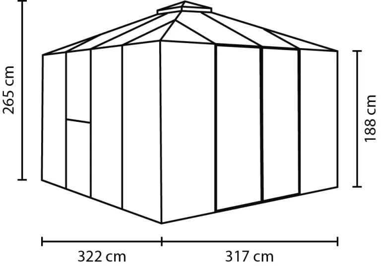 Vitavia Gewächshaus-Pavillon Minos, Aluminium eloxiert, 3 mm ESG, 10 mm HKP | Wetterfestes & stabiles Treibhaus | Perfekt für Gemüse & Pflanzen | Robust & langlebig – Bild 7