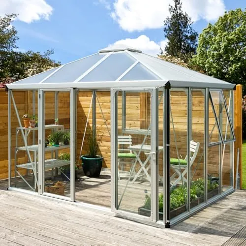 Vitavia Gewächshaus-Pavillon Minos, Aluminium eloxiert, 3 mm ESG, 10 mm HKP | Wetterfestes & stabiles Treibhaus | Perfekt für Gemüse & Pflanzen | Robust & langlebig – Bild 9