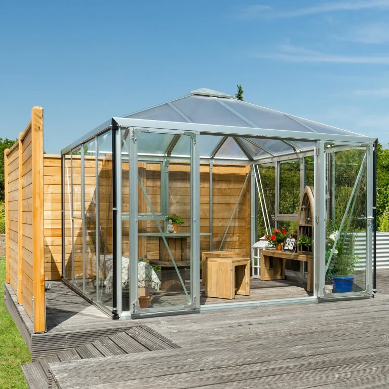 Vitavia Gewächshaus-Pavillon Fortuna, Aluminium eloxiert, 3 mm ESG, 10 mm HKP | Wetterfestes & stabiles Treibhaus | Perfekt für Gemüse & Pflanzen | Robust & langlebig – Bild 2