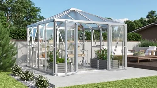 Vitavia Gewächshaus-Pavillon Fortuna, Aluminium eloxiert, 3 mm ESG, 10 mm HKP | Wetterfestes & stabiles Treibhaus | Perfekt für Gemüse & Pflanzen | Robust & langlebig – Bild 5