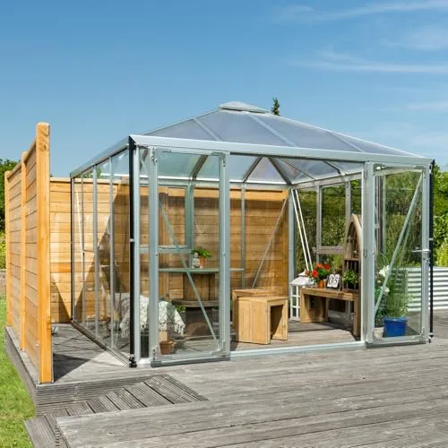 Vitavia Gewächshaus-Pavillon Fortuna, Aluminium eloxiert, 3 mm ESG, 10 mm HKP | Wetterfestes & stabiles Treibhaus | Perfekt für Gemüse & Pflanzen | Robust & langlebig – Bild 6