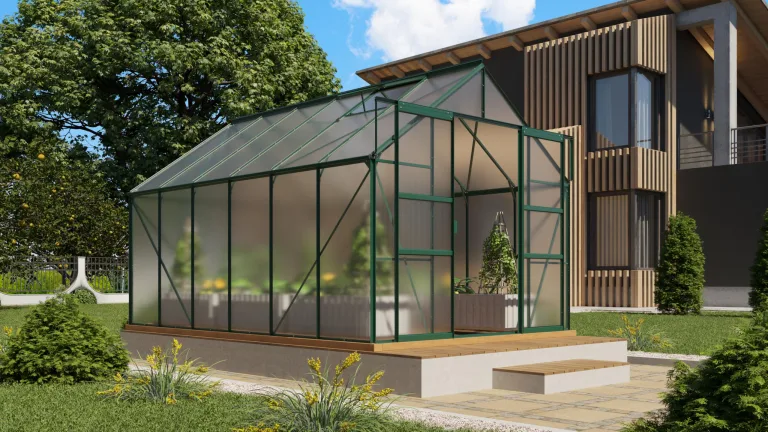 Vitavia Gewächshaus Mars 9900", schwarz, 9,9 m², 4 mm HKP | Wetterfestes & stabiles Treibhaus | Perfekt für Gemüse & Pflanzen | Robust & langlebig – Bild 4