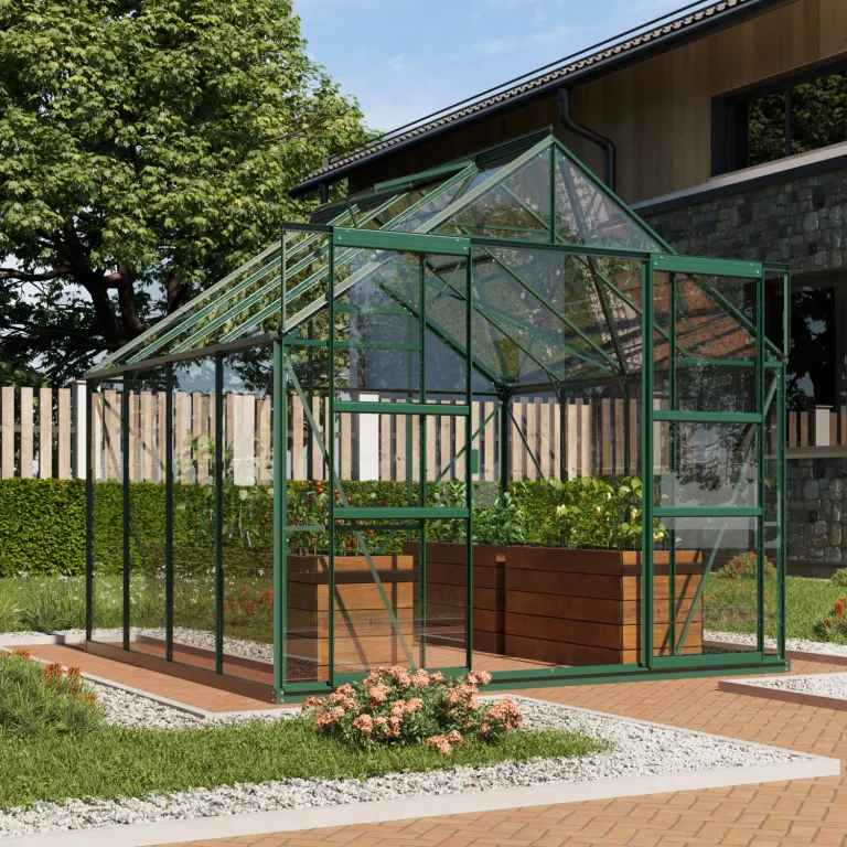 Vitavia Gewächshaus Mars 9900", schwarz, 9,9 m², 4 mm HKP | Wetterfestes & stabiles Treibhaus | Perfekt für Gemüse & Pflanzen | Robust & langlebig – Bild 7
