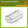 Vitavia Gewächshaus Cassandra 11500", schwarz, 11,5 m², ohne Sockelmauer, 3 mm ESG | Wetterfestes & stabiles Treibhaus | Perfekt für Gemüse & Pflanzen | Robust & langlebig - Thumbnail 2