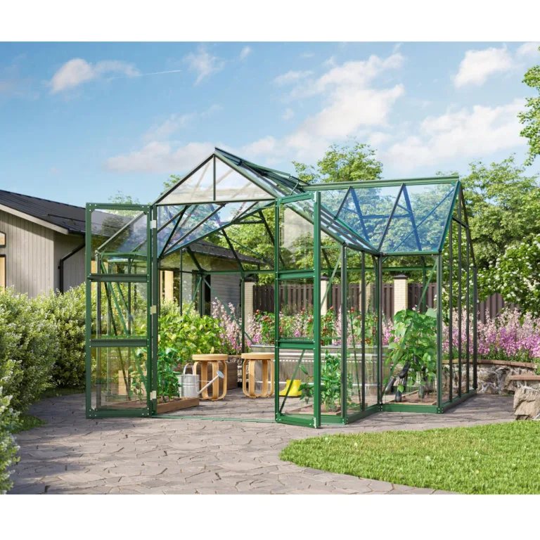 Vitavia Gewächshaus Campus, schwarz, 13m², 3 mm ESG | Wetterfestes & stabiles Treibhaus | Perfekt für Gemüse & Pflanzen | Robust & langlebig – Bild 5