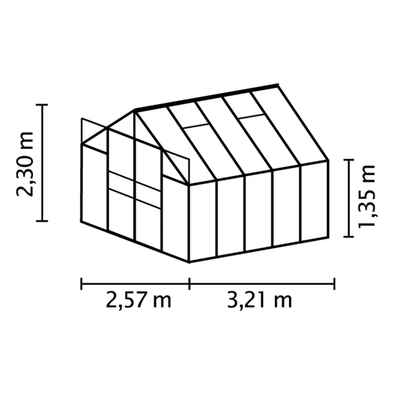 Vitavia Gewächshaus Mars 8300", schwarz, 8,3 m², 4 mm HKP | Wetterfestes & stabiles Treibhaus | Perfekt für Gemüse & Pflanzen | Robust & langlebig – Bild 3