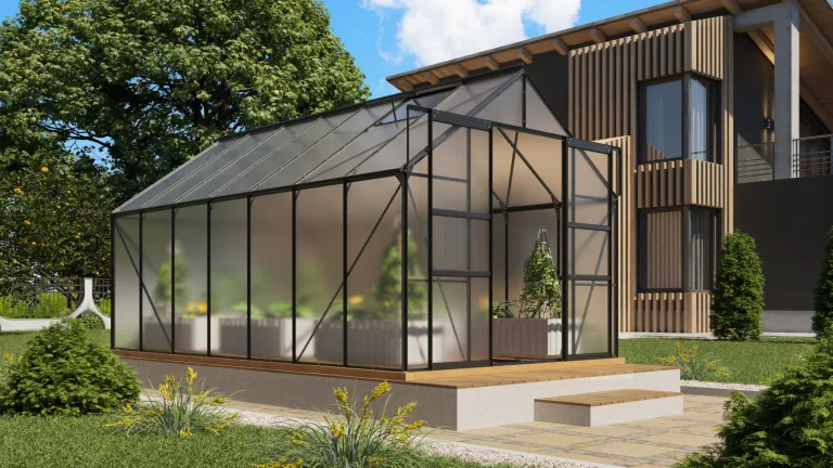 Vitavia Gewächshaus Mars 8300", schwarz, 8,3 m², 4 mm HKP | Wetterfestes & stabiles Treibhaus | Perfekt für Gemüse & Pflanzen | Robust & langlebig – Bild 8