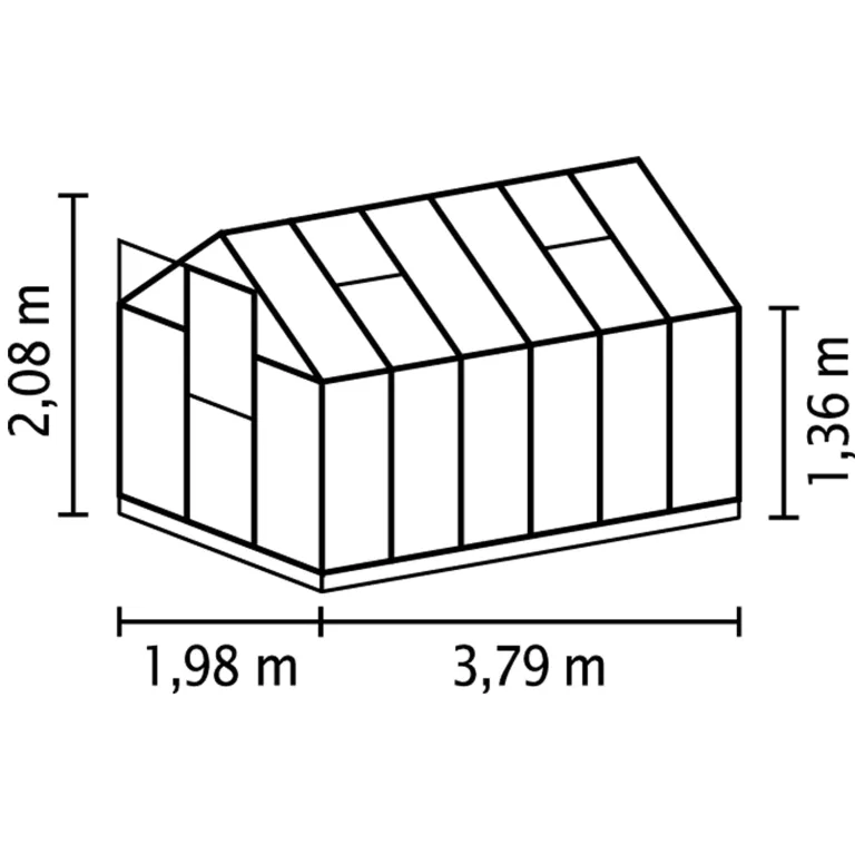 Vitavia Gewächshaus Triton 7500" inkl. Stahlfundament, smaragd grün, 7,5 m², 4 mm HKP | Wetterfestes & stabiles Treibhaus | Perfekt für Gemüse & Pflanzen | Robust & langlebig – Bild 2