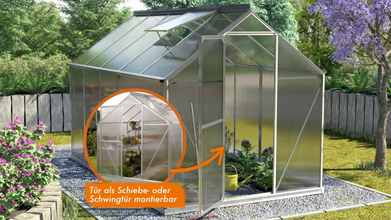 Vitavia Gewächshaus Triton 7500" inkl. Stahlfundament, smaragd grün, 7,5 m², 4 mm HKP | Wetterfestes & stabiles Treibhaus | Perfekt für Gemüse & Pflanzen | Robust & langlebig – Bild 6