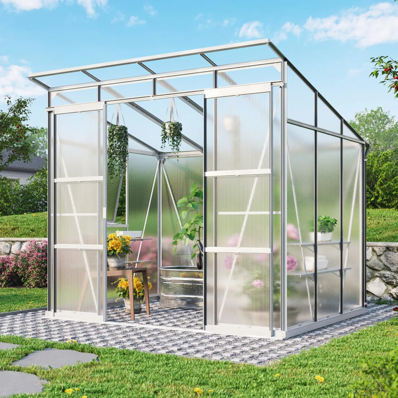 Vitavia Gewächshaus Playa 5900", Aluminium, 5,9 m², 6 mm HKP | Wetterfestes & stabiles Treibhaus | Perfekt für Gemüse & Pflanzen | Robust & langlebig - Bild 1