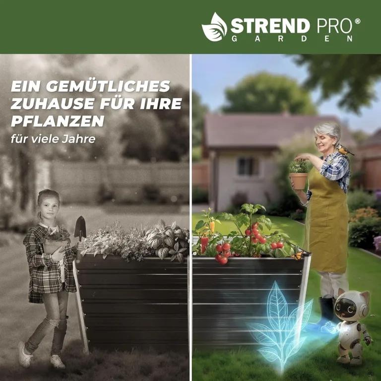 STREND PRO Hochbeet Metall 160x80x77 cm (LxBxH) ANTHRAZIT | Pflanzkasten | Blumenkasten | Garten Pflanzkasten Hoch | Gemüsebeet | Gartenbeet | Hochbeet Balkon Pflanzbeet – Bild 7