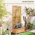 Outsunny Outdoor-Hochbeet mit Grill, Outdoor-Pflanzgefäß mit Fichtenholzspalier für Kletterpflanzen, für Blumen und Gemüse, für Garten und Balkon, 76x36x170 cm, braun - Thumbnail 6