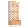 Outsunny Outdoor-Hochbeet mit Grill, Outdoor-Pflanzgefäß mit Fichtenholzspalier für Kletterpflanzen, für Blumen und Gemüse, für Garten und Balkon, 76x36x170 cm, braun - Thumbnail 7