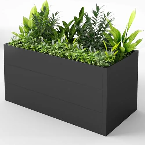 Youyijia Hochbeet 150x75x77cm Wetterfestes Pflanzenbeet mit Drainage & Stahlrahmen, XXL Beetkasten für Garten Terrasse, Anzuchtkasten Gemüsebeet Hochbeete – Bild 9