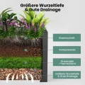 Youyijia Hochbeet 150x75x77cm Wetterfestes Pflanzenbeet mit Drainage & Stahlrahmen, XXL Beetkasten für Garten Terrasse, Anzuchtkasten Gemüsebeet Hochbeete - Thumbnail 5