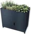 Metzler Hochbeet für den Garten mit Stauraum – Pulverbeschichteter Stahl in Anthrazit RAL 7016 | Witterungsbeständiges Metall-Gartenbeet, Pflanzenbeet, Blumenhochbeet | 100 x 90 x 50 cm - Thumbnail 5