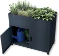 Metzler Hochbeet für den Garten mit Stauraum – Pulverbeschichteter Stahl in Anthrazit RAL 7016 | Witterungsbeständiges Metall-Gartenbeet, Pflanzenbeet, Blumenhochbeet | 100 x 90 x 50 cm - Thumbnail 2