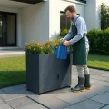 Metzler Hochbeet für den Garten mit Stauraum – Pulverbeschichteter Stahl in Anthrazit RAL 7016 | Witterungsbeständiges Metall-Gartenbeet, Pflanzenbeet, Blumenhochbeet | 100 x 90 x 50 cm - Thumbnail 3