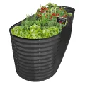 NATIV Hochbeet aus Metall anthrazit 240x80x78 cm ovales Gartenbeet, galvanisiert und wetterfest, stabiles Hochbeet für Garten & Terrasse, rückenfreundliches Pflanzbeet für Gemüse, Kräuter & Blumen - Thumbnail 1