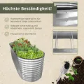 NATIV Hochbeet Metall 240x80x78 cm oval, galvanisiert, wetterfestes Garten Hochbeet mit Bodengitter gegen Wühlmäuse und Kantenschutz, stabiles Pflanzbeet für Gemüse, Kräuter und Blumen im Außenbereich - Thumbnail 4