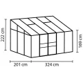 INNOLUX Gewächshaus Vitavia Ida 6500 Grün Polycarbonat 6 mm 201 x 324 H 222 cm - Thumbnail 2