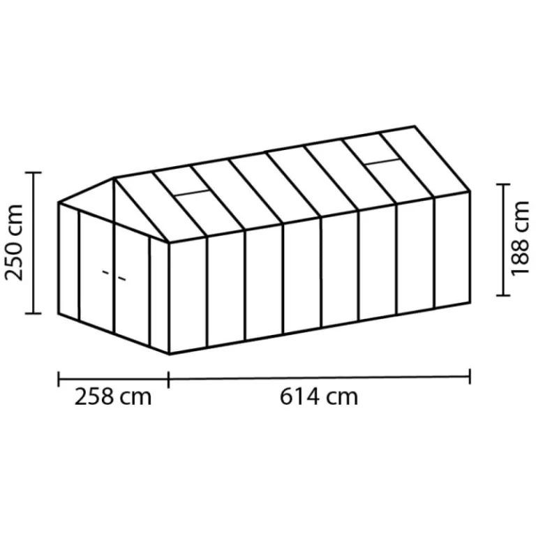 INNOLUX Gewächshaus Vitavia Zeus 15700 Glas und Polycarbonat 10 mm 258 x 614 x 250 cm – Bild 3