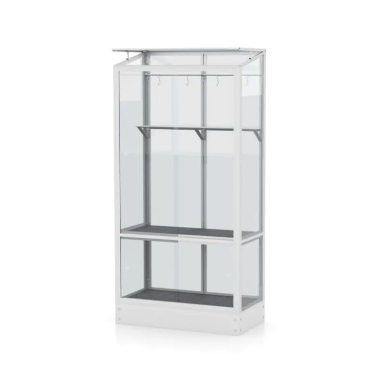 INNOLUX Gewächshaus für Balkon, Polis 350, eloxiertes Aluminium, 81 x 43 x 156 cm