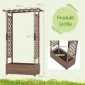 GOPLUS Hochbeet mit Rankgitter, Blumenkasten mit hängendem Dach & Ablauflöchern, Pflanzkasten Rankhilfe Pflanzkübel für Garten, Terrasse, Hof (110 x 44 x 182 cm,Braun) - Thumbnail 7