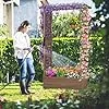 GOPLUS Hochbeet mit Rankgitter, Blumenkasten mit hängendem Dach & Ablauflöchern, Pflanzkasten Rankhilfe Pflanzkübel für Garten, Terrasse, Hof (110 x 44 x 182 cm,Braun) - Thumbnail 2