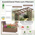 COSTWAY Blumenkasten mit Rankgitter & hängendem Dach, Pflanzkasten mit Rankhilfe, Hochbeet für Kletterpflanzen & hängende Körbe, für Hof Garten Terrasse, Pflanzkübel Holz, Braun (110x44x182cm) - Thumbnail 2