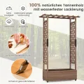 COSTWAY Blumenkasten mit Rankgitter & hängendem Dach, Pflanzkasten mit Rankhilfe, Hochbeet für Kletterpflanzen & hängende Körbe, für Hof Garten Terrasse, Pflanzkübel Holz, Braun (110x44x182cm) - Thumbnail 3