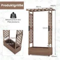 COSTWAY Blumenkasten mit Rankgitter & hängendem Dach, Pflanzkasten mit Rankhilfe, Hochbeet für Kletterpflanzen & hängende Körbe, für Hof Garten Terrasse, Pflanzkübel Holz, Braun (110x44x182cm) - Thumbnail 6