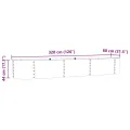 vidaXL Hochbeet Braun 320 x 80 x 44 cm Stahl, Garten- und Terrassenpflanzentopf aus Stahl, langlebig, modern, für Blumen und Pflanzen, minimalistisches Design - Thumbnail 3