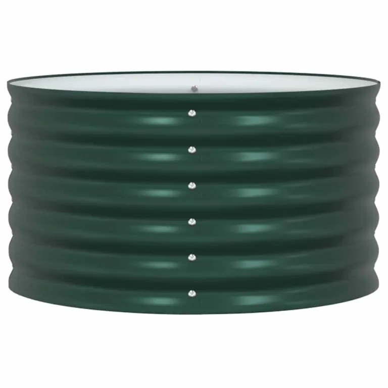 vidaXL Hochbeet Grün 80 x 80 x 44 cm Stahl, Garten- und Terrassenpflanzentopf aus Stahl, langlebig, modern, für Blumen und Pflanzen, minimalistisches Design – Bild 9