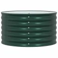 vidaXL Hochbeet Grün 80 x 80 x 44 cm Stahl, Garten- und Terrassenpflanzentopf aus Stahl, langlebig, modern, für Blumen und Pflanzen, minimalistisches Design - Thumbnail 9