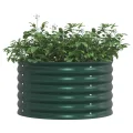 vidaXL Hochbeet Grün 80 x 80 x 44 cm Stahl, Garten- und Terrassenpflanzentopf aus Stahl, langlebig, modern, für Blumen und Pflanzen, minimalistisches Design - Thumbnail 1